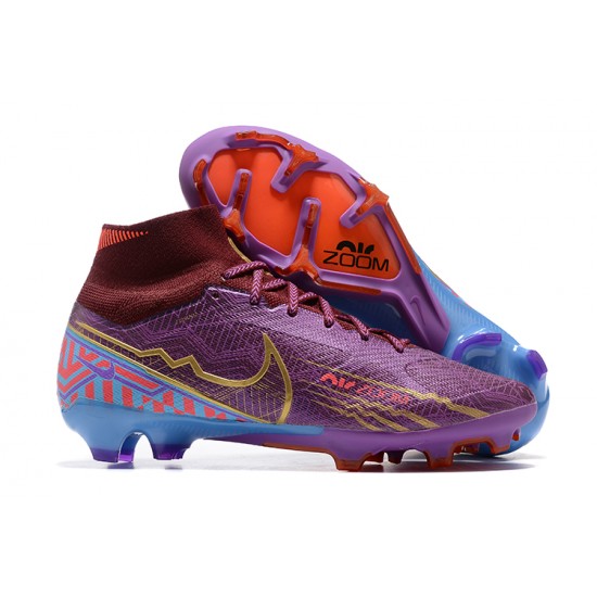 Kopacky Nike Air Zoom Mercurial Superfly Ix Elite Fg Deepwine Modrý Zlato Pánské High Football Cleats