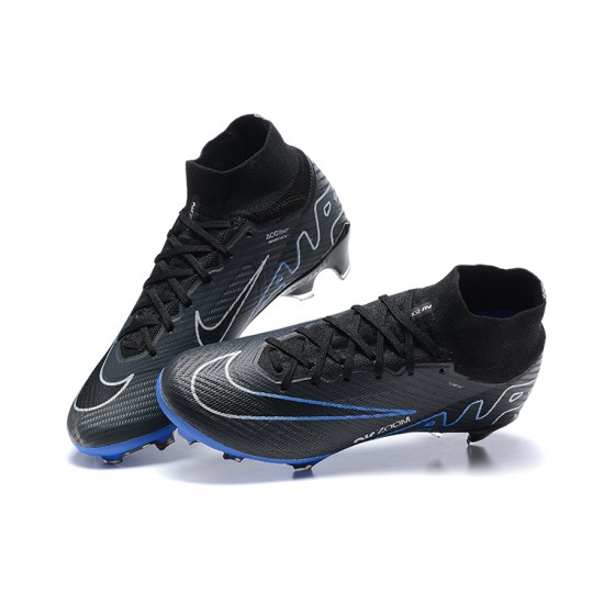 Kopacky Nike Air Zoom Mercurial Superfly Ix Elite Fg Bílý Modrý Černá Pánské High Football Cleats