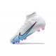 Kopacky Nike Air Zoom Mercurial Superfly Ix Elite Fg Bílý Modrý Růžový Pánské High Football Cleats