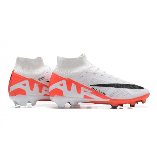 Kopacky Nike Air Zoom Mercurial Superfly Ix Elite Fg Bílý Oranžovýý Černá Pánské High Football Cleats