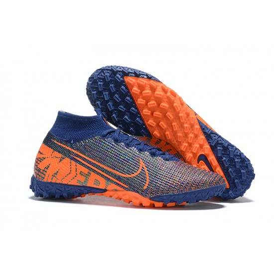 Kopacky Nike Mercurial Superfly 7 Elite TF Oranžovýý Modrý Mixtz High Pánské