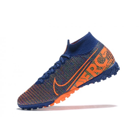 Kopacky Nike Mercurial Superfly 7 Elite TF Oranžovýý Modrý Mixtz High Pánské