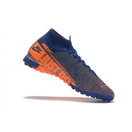 Kopacky Nike Mercurial Superfly 7 Elite TF Oranžovýý Modrý Mixtz High Pánské