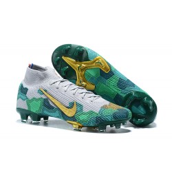 Kopacky Nike Mercurial Superfly Mbappe Bondy FG Zelená Šedá Zlato High Pánské 