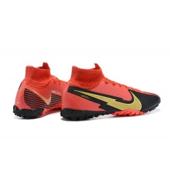 Kopacky Nike Mercurial Superfly VII 7 Elite TF Červené Žlutý Černá High Pánské 
