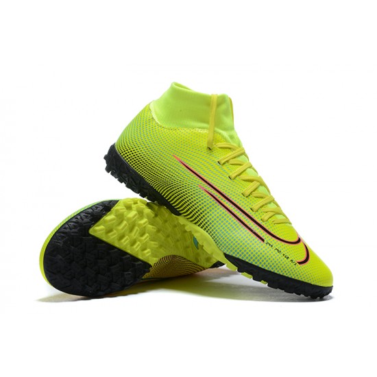 Kopacky Nike Mercurial Superfly VII Club TF Červené LightZelená Černá Žlutý High Pánské