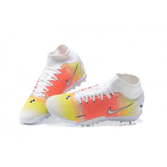 Kopacky Nike Mercurial Superfly VIII Academy TF Bílý Oranžovýý Žlutý High Pánské