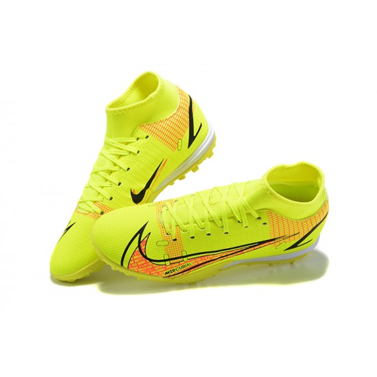 Kopacky Nike Mercurial Superfly VIII Academy TF Bílý Oranžovýý Žlutý High Pánské