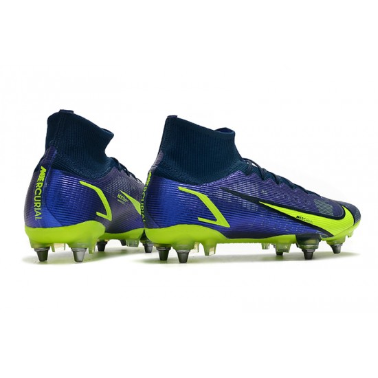 Kopacky Nike Mercurial Vapor XIV Elite SG PRO Anti Clog High Deep Modrý Žlutý Pánské