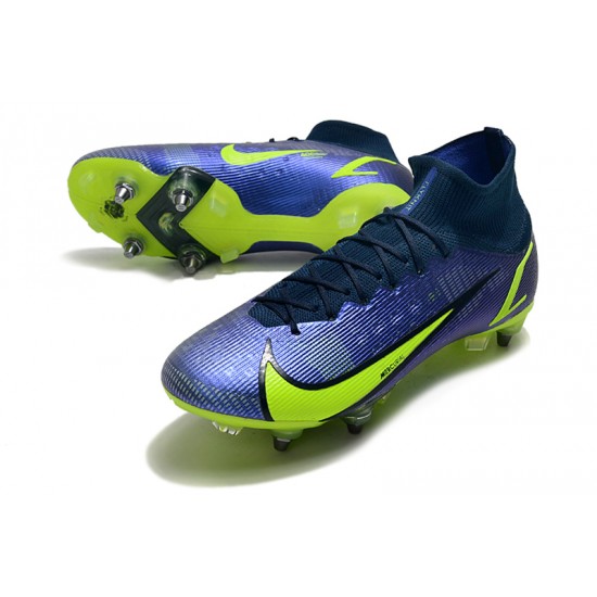 Kopacky Nike Mercurial Vapor XIV Elite SG PRO Anti Clog High Deep Modrý Žlutý Pánské