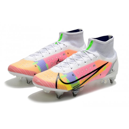 Kopacky Nike Mercurial Vapor XIV Elite SG PRO Anti Clog High Bílý Růžový Pánské