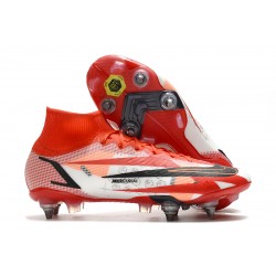 Kopacky Nike Mercurial Vapor XIV Elite SG PRO Anti Clog High Bílý Červené Pánské 