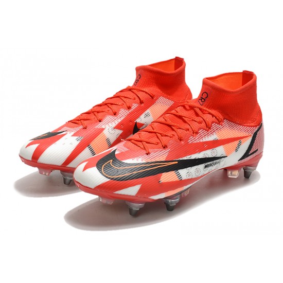 Kopacky Nike Mercurial Vapor XIV Elite SG PRO Anti Clog High Bílý Červené Pánské