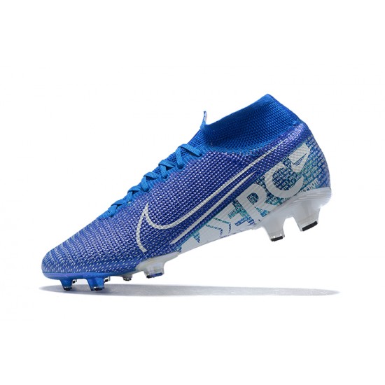 Kopacky Nike Superfly 7 Elite SE FG Bílý Modrý High Pánské