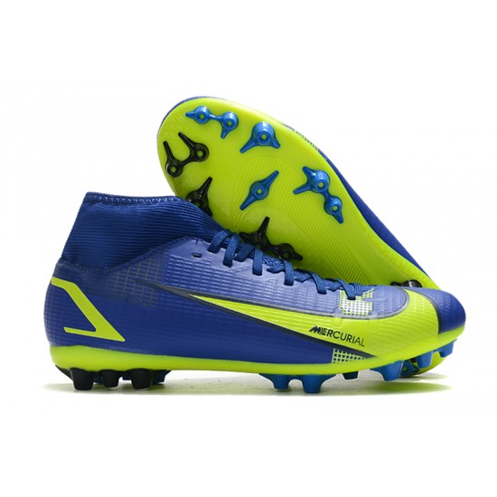 Kopacky Nike Superfly 8 Academy AG High Modrý Žlutý Pánské Dámské