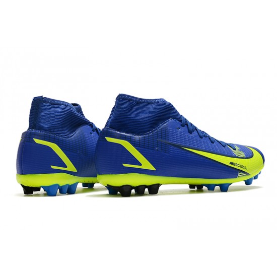 Kopacky Nike Superfly 8 Academy AG High Modrý Žlutý Pánské Dámské