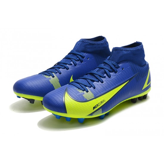 Kopacky Nike Superfly 8 Academy AG High Modrý Žlutý Pánské Dámské