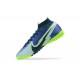 Kopacky Nike Superfly 8 Academy TF Zelená Bílý Modrý Zlato High Pánské