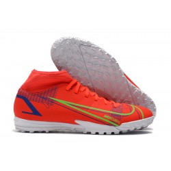 Kopacky Nike Superfly 8 Academy TF High Červené Bílý Pánské 