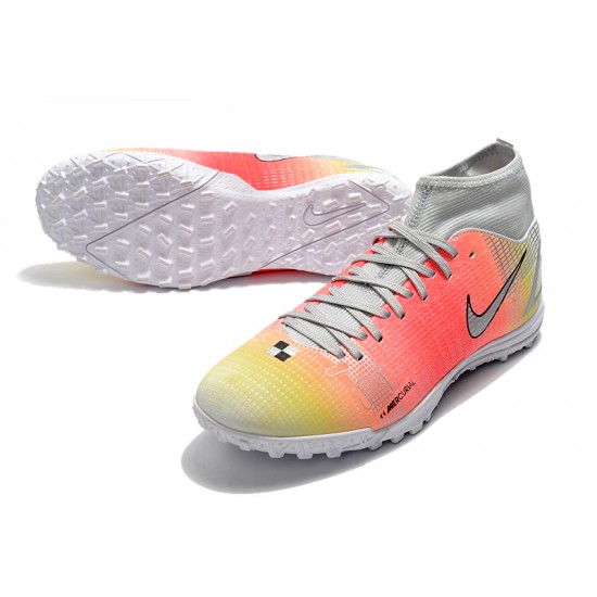 Kopacky Nike Superfly 8 Academy TF High Bílý Růžový Žlutý Pánské