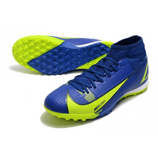 Kopacky Nike Superfly 8 Academy TF Low Dark Modrý Žlutý Pánské
