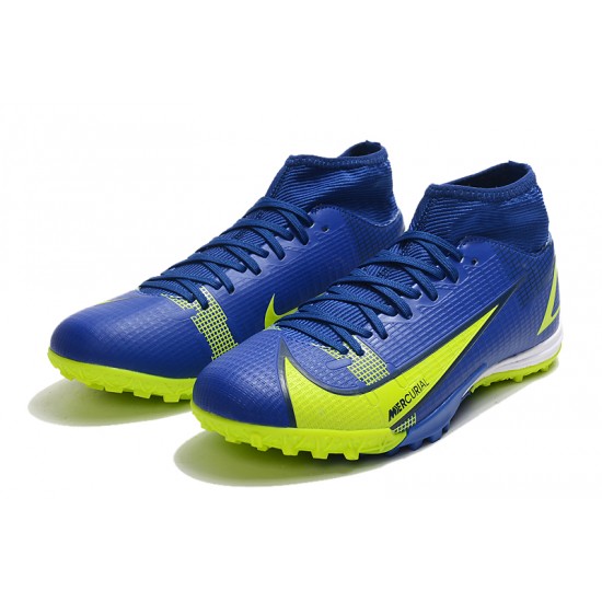 Kopacky Nike Superfly 8 Academy TF Low Dark Modrý Žlutý Pánské