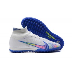 Kopacky Nike Superfly 8 Academy TF Bílý Modrý Žlutý Pánské High 