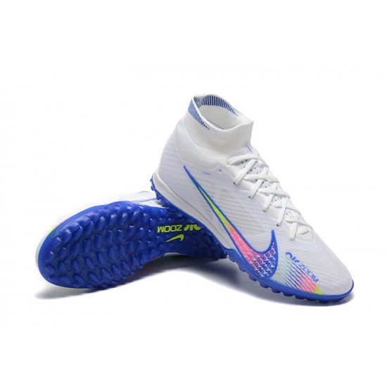 Kopacky Nike Superfly 8 Academy TF Bílý Modrý Žlutý Pánské High