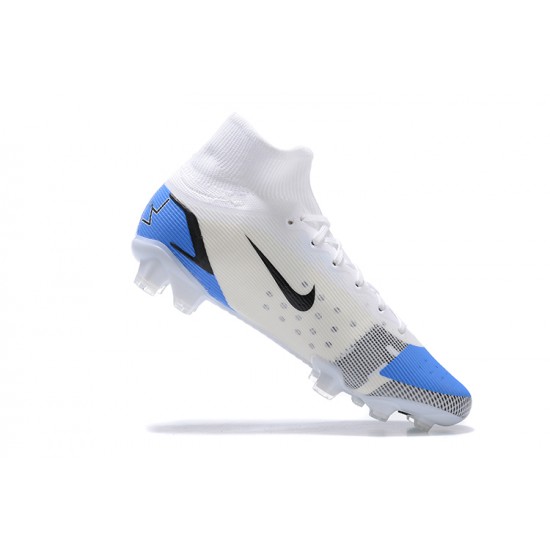 Kopacky Nike Superfly 8 Elite FG Bílý Modrý Černá High Pánské