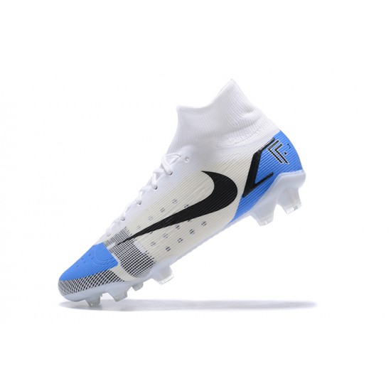 Kopacky Nike Superfly 8 Elite FG Bílý Modrý Černá High Pánské