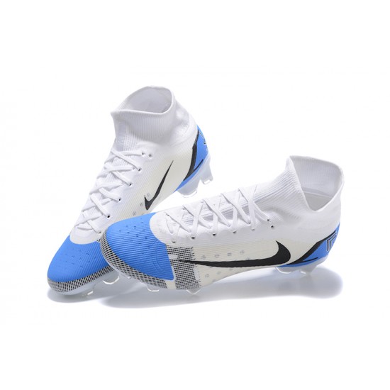 Kopacky Nike Superfly 8 Elite FG Bílý Modrý Černá High Pánské