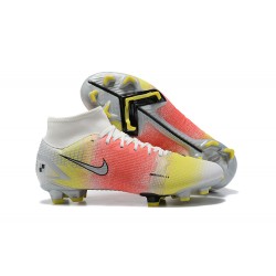 Kopacky Nike Superfly 8 Elite FG Bílý Růžový Žlutý Černá High Pánské 