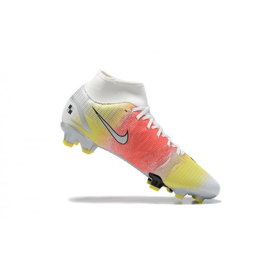 Kopacky Nike Superfly 8 Elite FG Bílý Růžový Žlutý Černá High Pánské