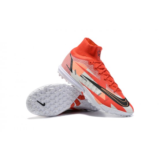 Kopacky Nike Superfly 8 Elite TF High Bílý Červené Oranžovýý Pánské