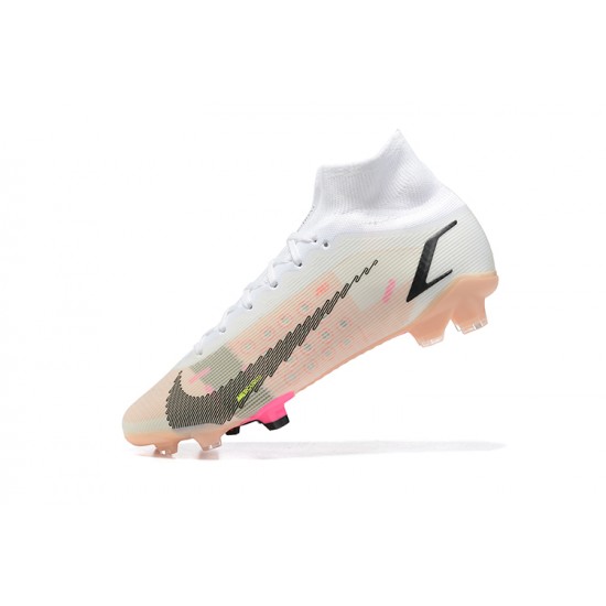 Kopacky Nike Superfly 8 Spark Positivity Elite FG Bílý Černá Růžový Žlutý High Pánské