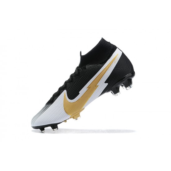 Kopacky Nike Superfly VII 7 Elite SE FG Černá Bílý Zlato High Pánské