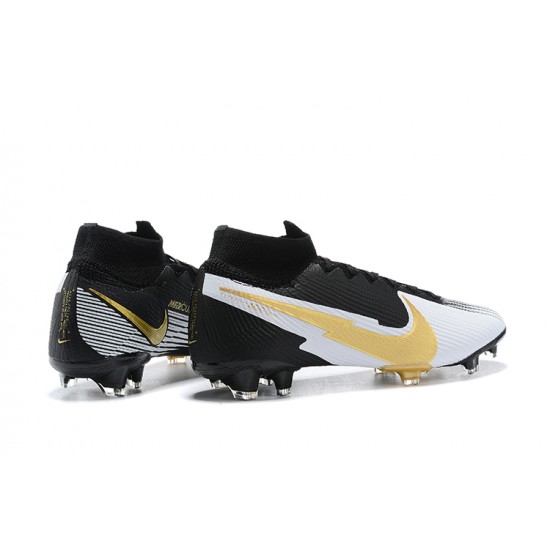 Kopacky Nike Superfly VII 7 Elite SE FG Černá Bílý Zlato High Pánské Kopacky Nike Superfly VII 7 Elite SE FG Černá Bílý Zlato High Pánské