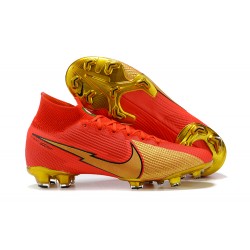 Kopacky Nike Superfly VII 7 Elite SE FG Zlato Červené Černá High Pánské 