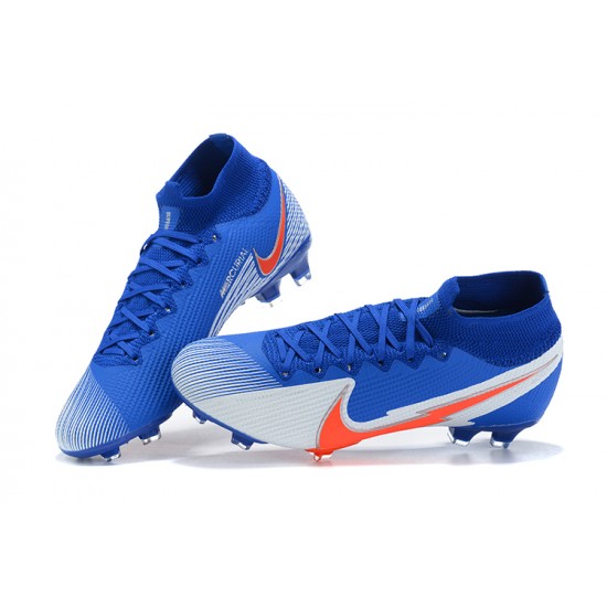 Kopacky Nike Superfly VII 7 Elite SE FG LightModrý Oranžovýý Bílý High Pánské Kopacky Nike Superfly VII 7 Elite SE FG LightModrý Oranžovýý Bílý High Pánské
