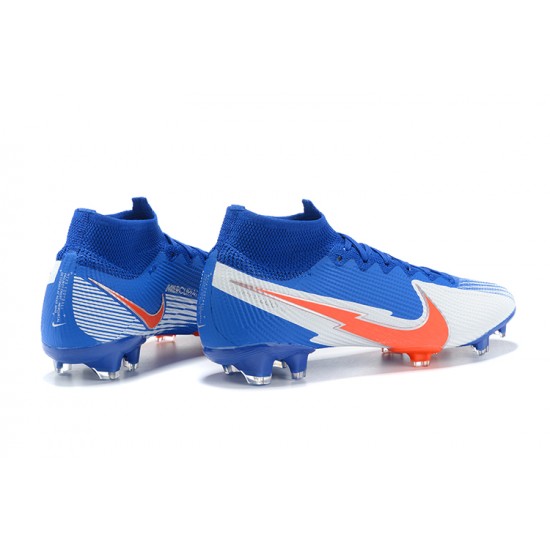 Kopacky Nike Superfly VII 7 Elite SE FG LightModrý Oranžovýý Bílý High Pánské