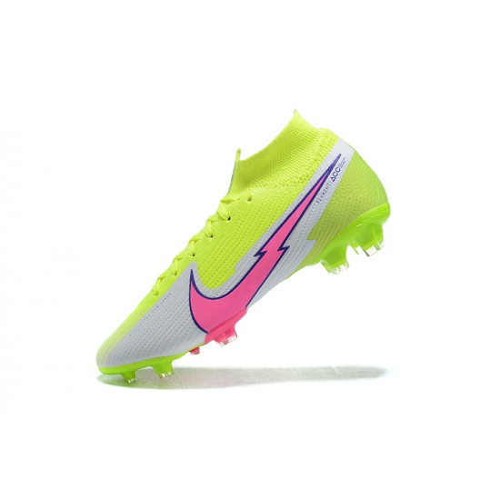 Kopacky Nike Superfly VII 7 Elite SE FG LightZelená Růžový Bílý High Pánské