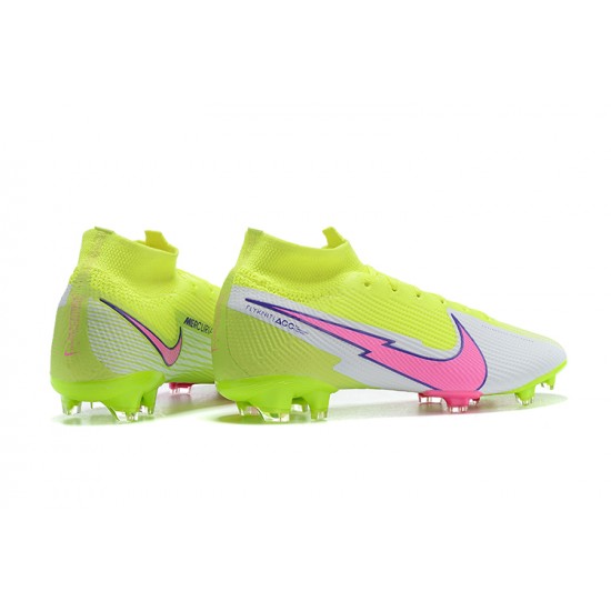 Kopacky Nike Superfly VII 7 Elite SE FG LightZelená Růžový Bílý High Pánské