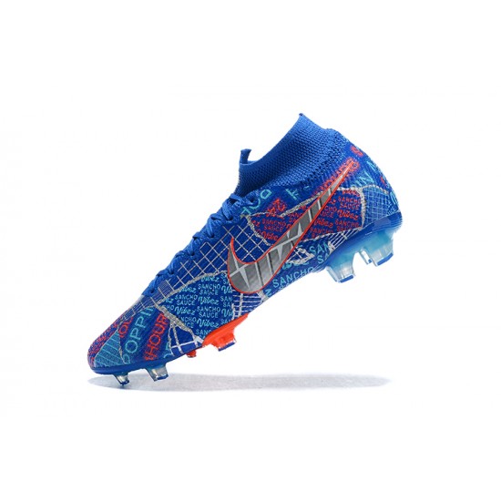 Kopacky Nike Superfly VII 7 Elite SE FG Oranžovýý Bílý LightModrý High Pánské