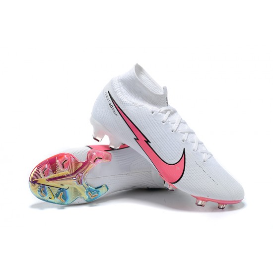 Kopacky Nike Superfly VII 7 Elite SE FG Bílý LightRůžový LightModrý High Pánské Kopacky Nike Superfly VII 7 Elite SE FG Bílý LightRůžový LightModrý High Pánské