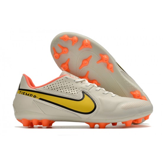 Kopacky Nike Legend 9 Academy AG Low Bílý Oranžovýý Pánské