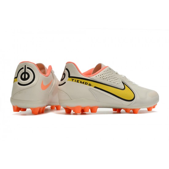 Kopacky Nike Legend 9 Academy AG Low Bílý Oranžovýý Pánské