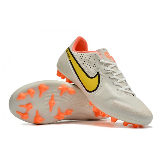 Kopacky Nike Legend 9 Academy AG Low Bílý Oranžovýý Pánské