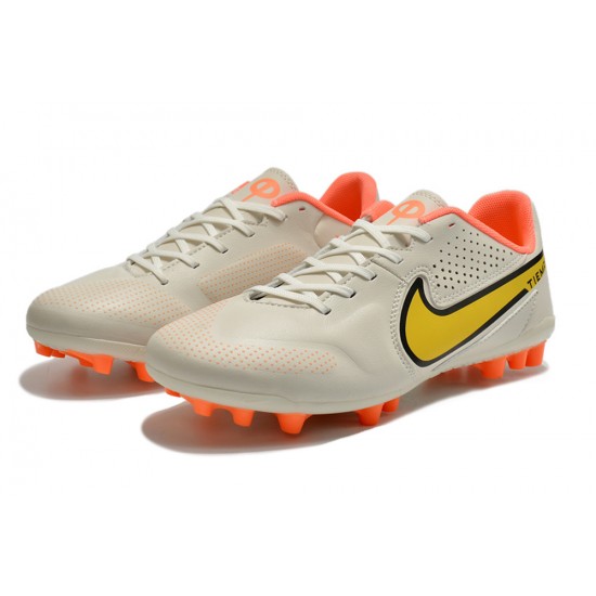 Kopacky Nike Legend 9 Academy AG Low Bílý Oranžovýý Pánské