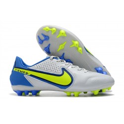 Kopacky Nike Tiempo Legend 9 Academy AG Low Bílý Modrý Žlutý Pánské 