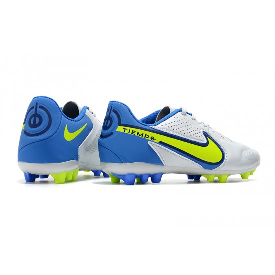 Kopacky Nike Tiempo Legend 9 Academy AG Low Bílý Modrý Žlutý Pánské